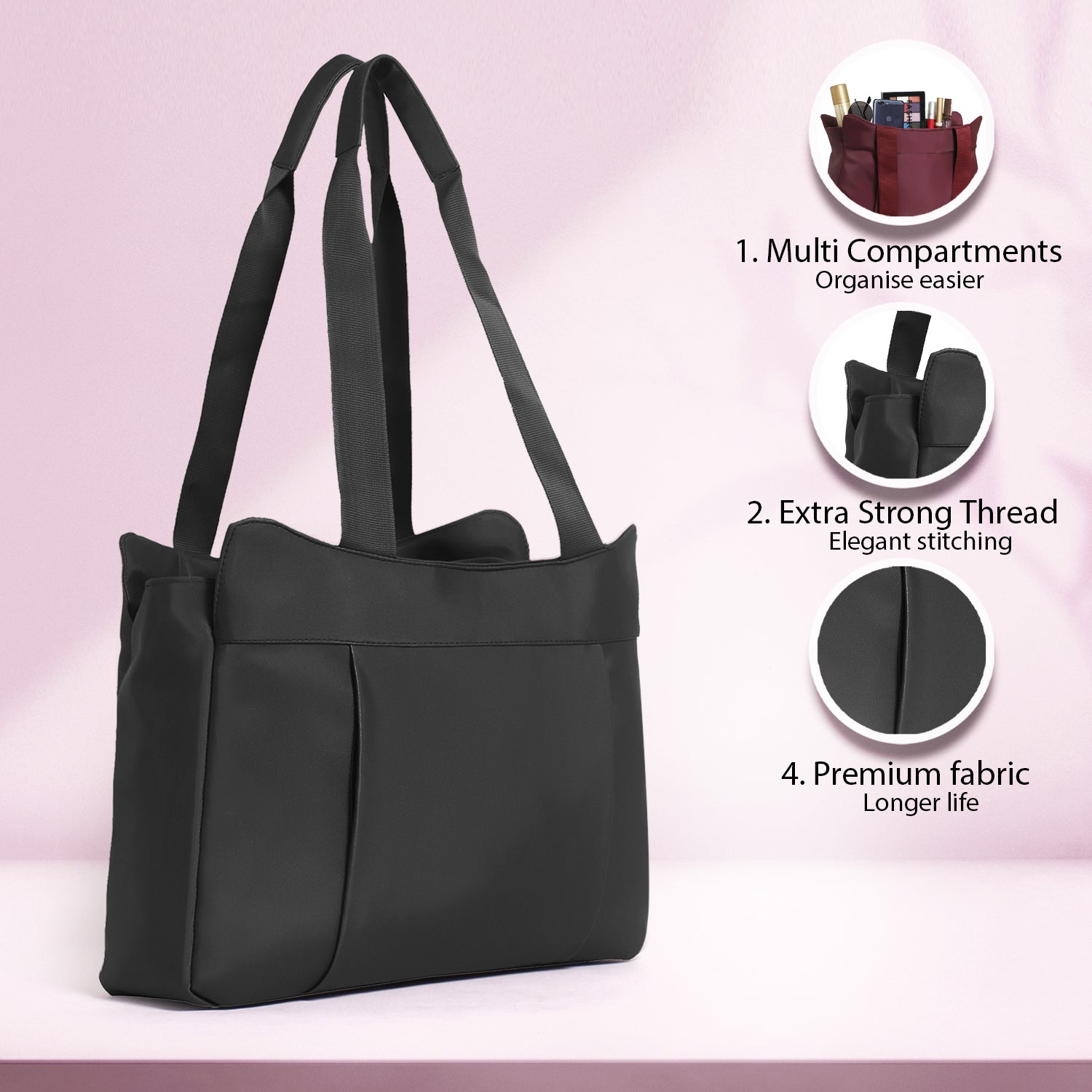 Black Tote Bag for Women