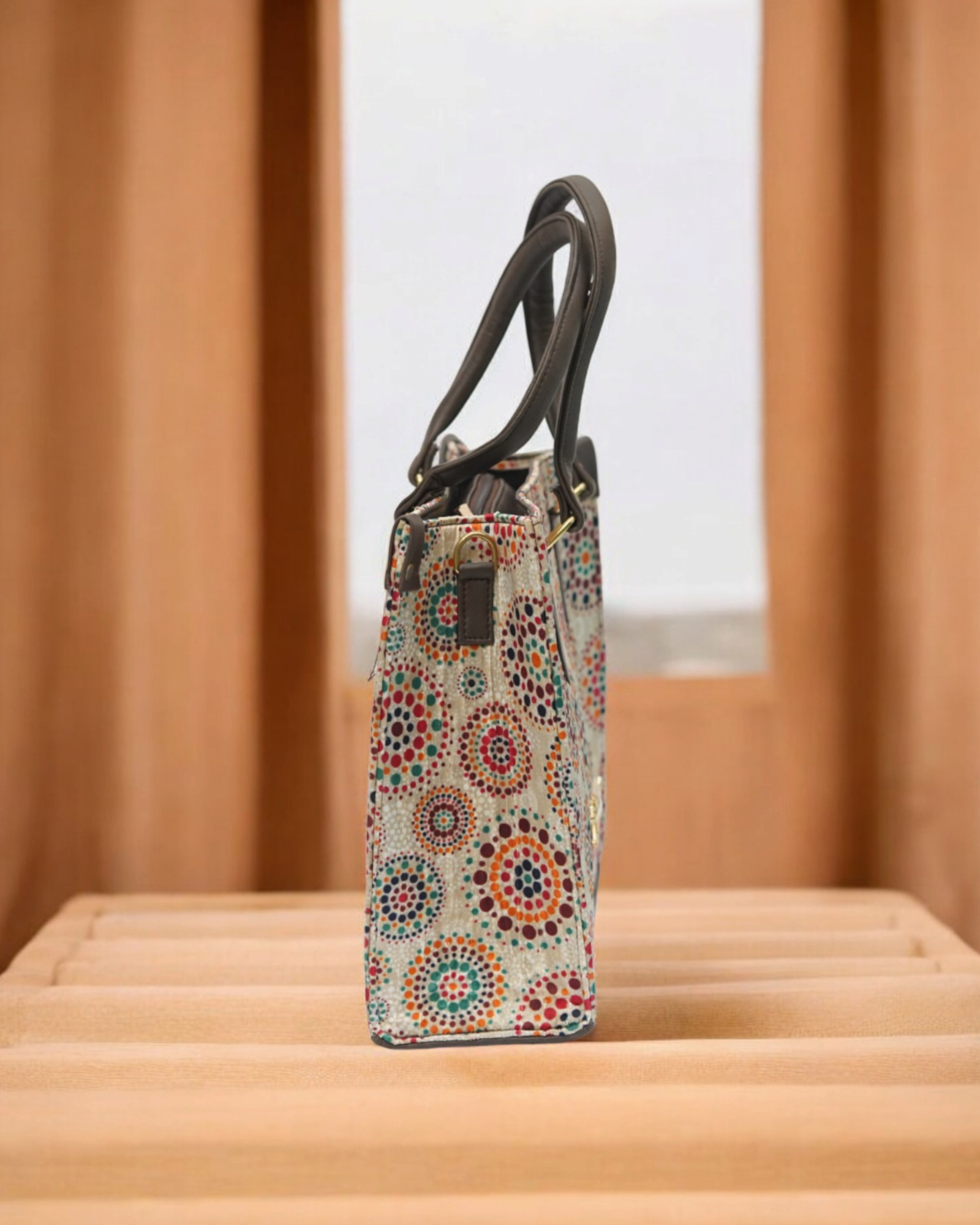 Women's Multi Circle Printed Tote Bag