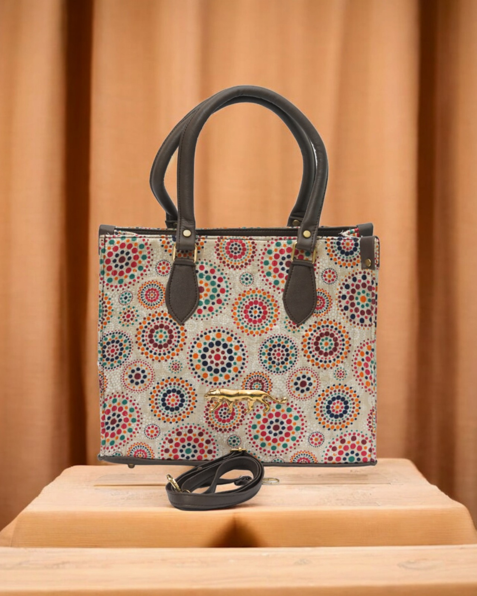 Women's Multi Circle Printed Tote Bag