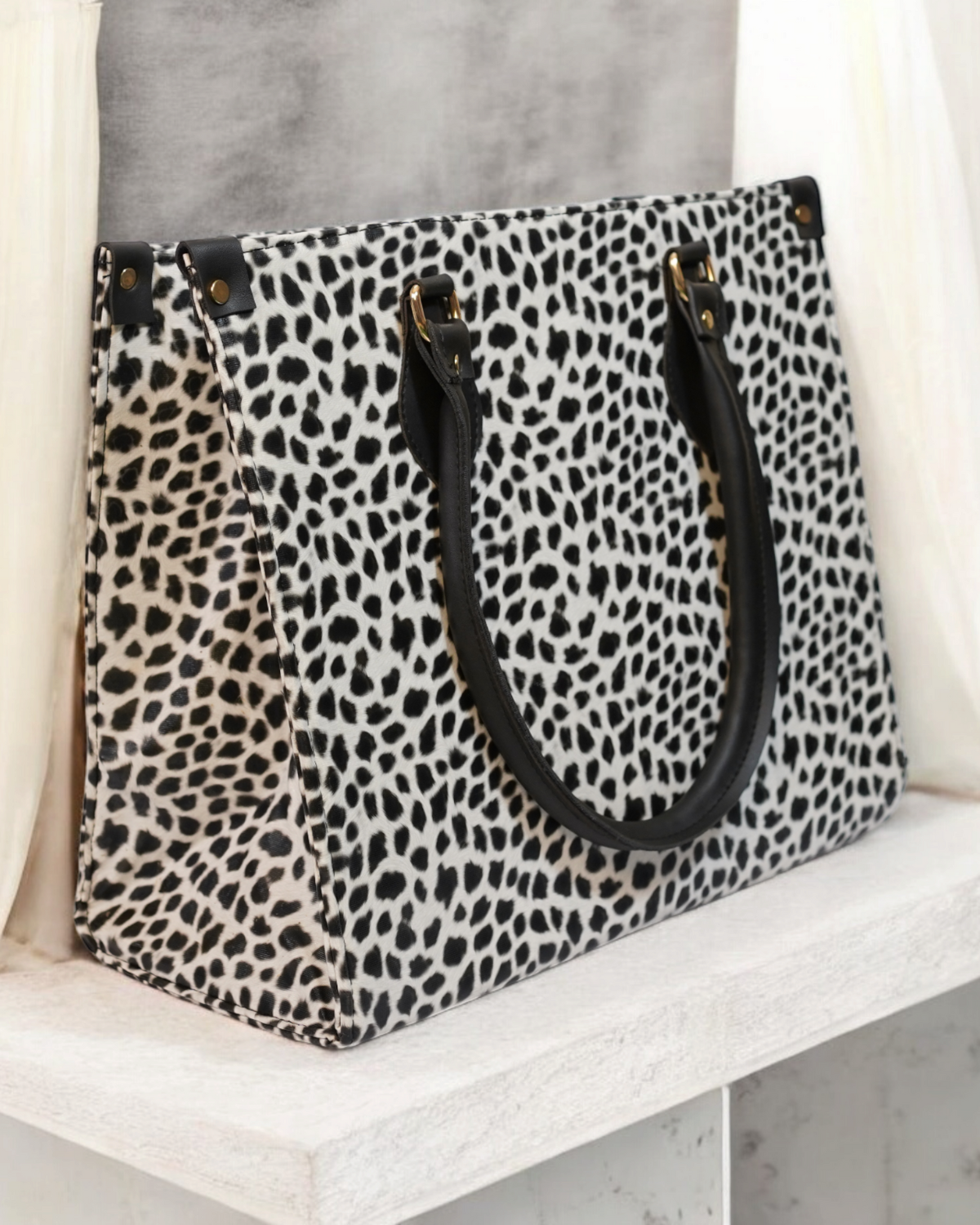 White Dotted Tote Bag for Women's