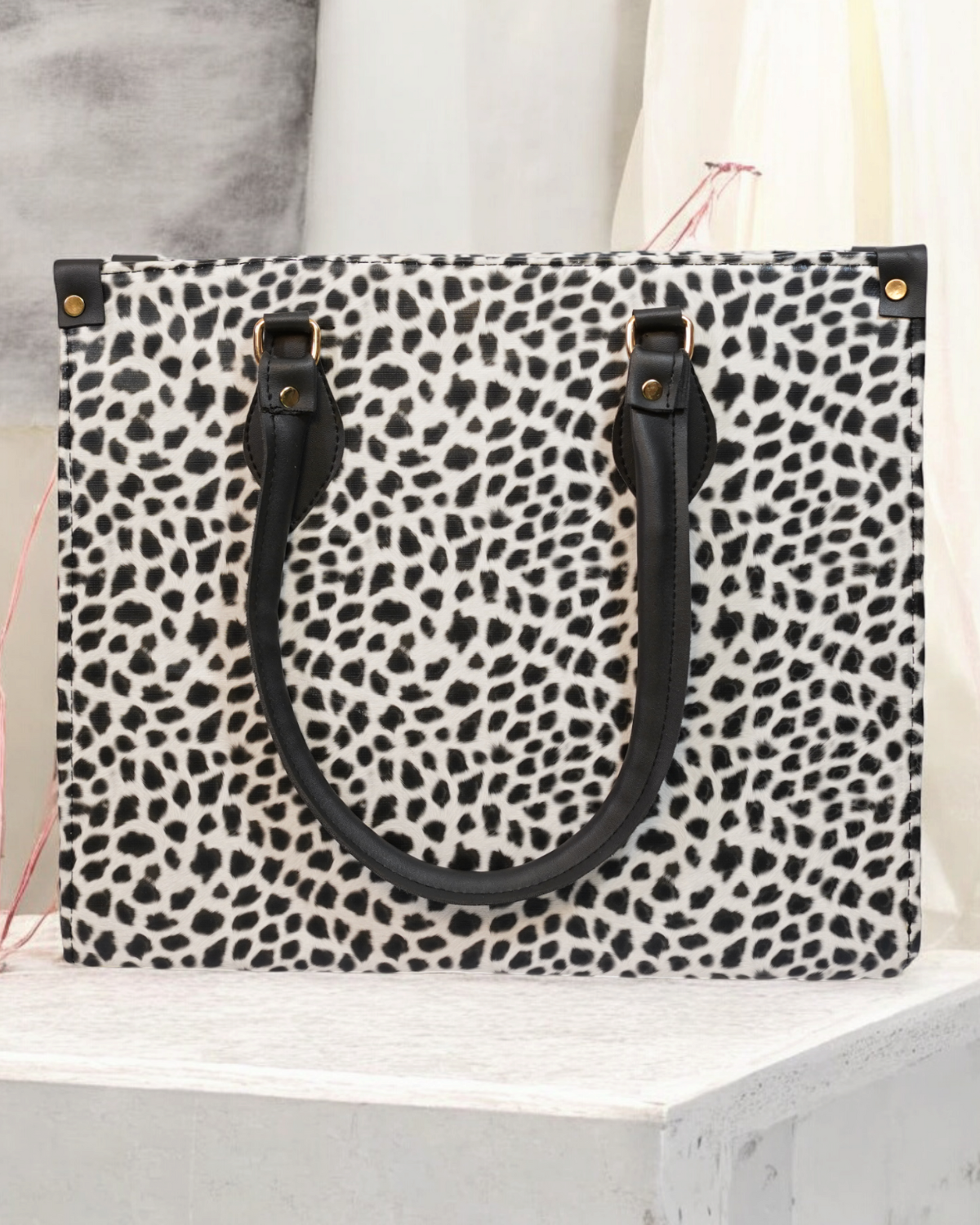 White Dotted Tote Bag for Women's