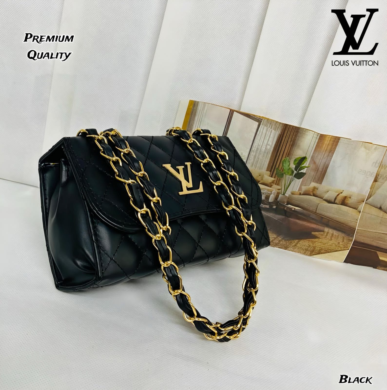 Women's Black Solid Sling Bag