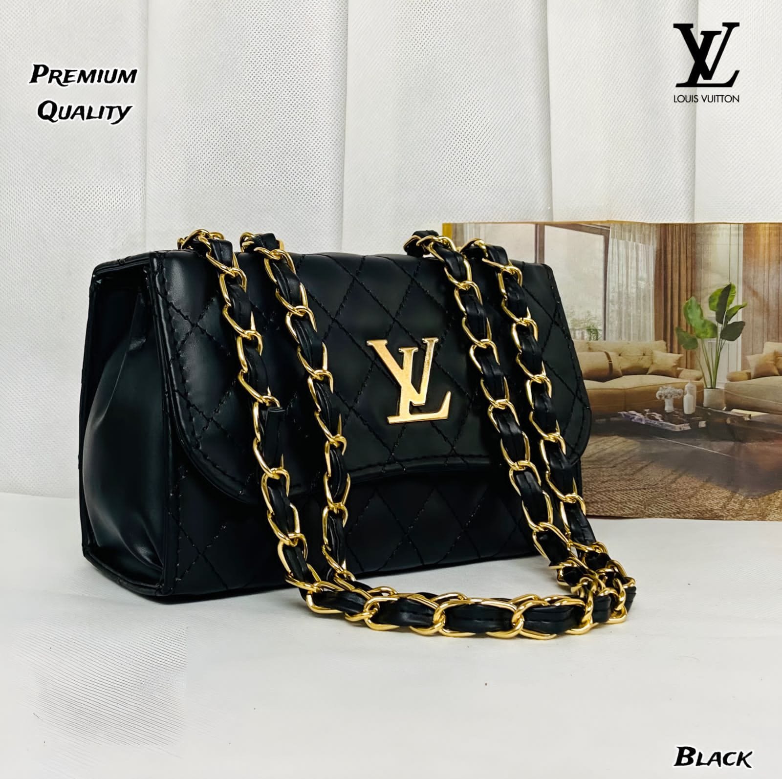 Women's Black Solid Sling Bag