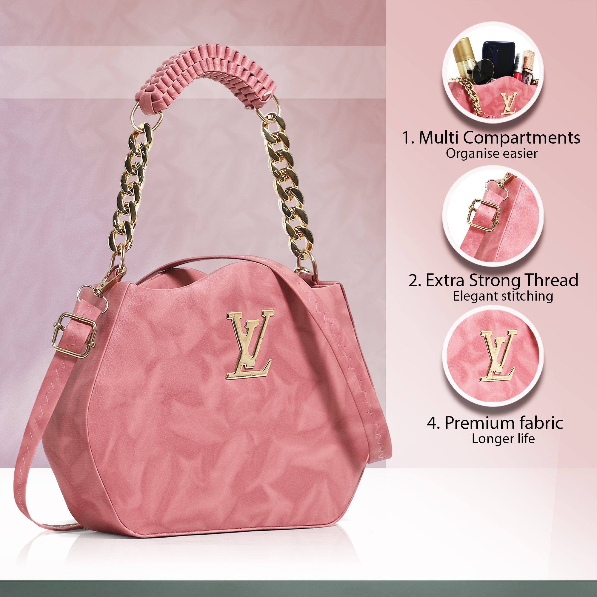 Peach sling bag LV