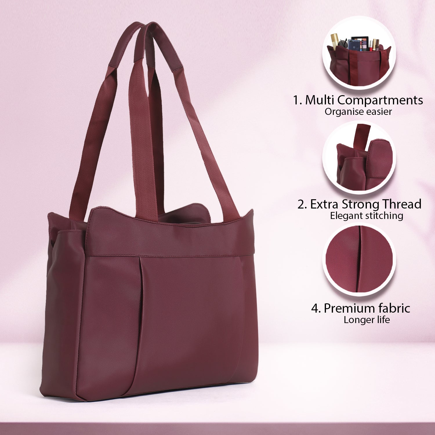 Maroon Tote Bag for Women