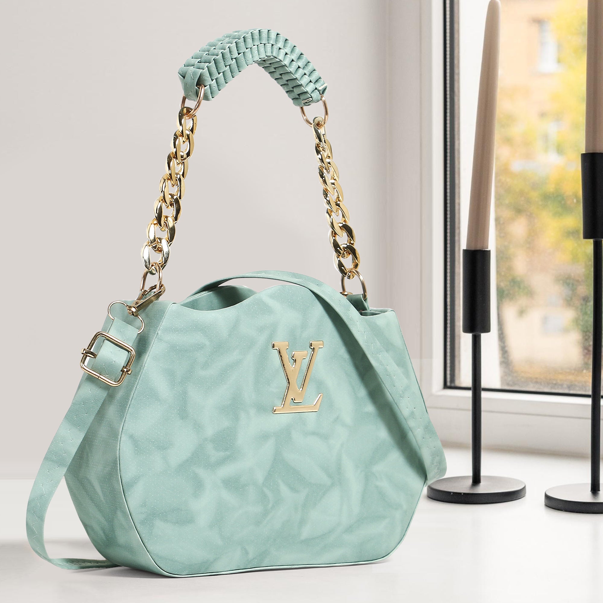 Green sling bag LV