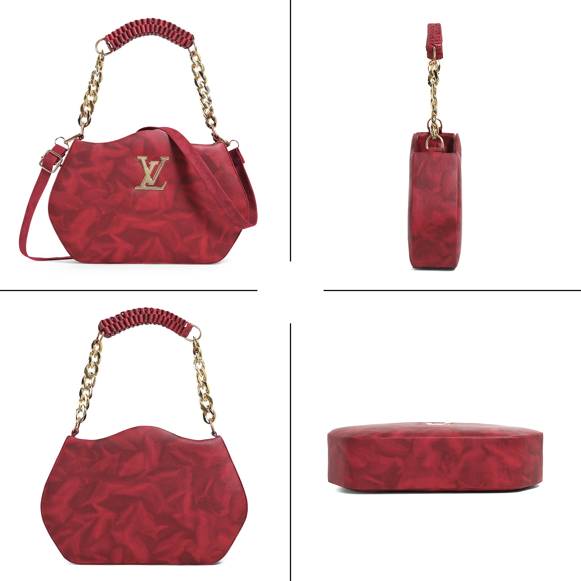 Maroon sling bag LV