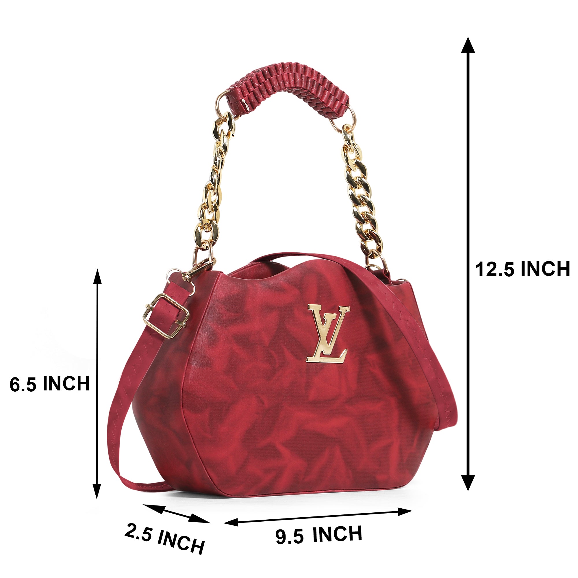 Maroon sling bag LV