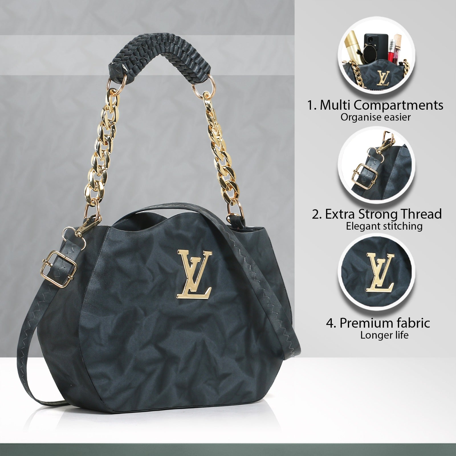 Black sling bag LV